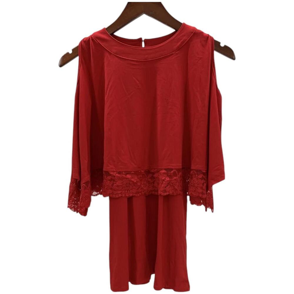 Antthony Women's Cold-Shoulder Top Red - Regular